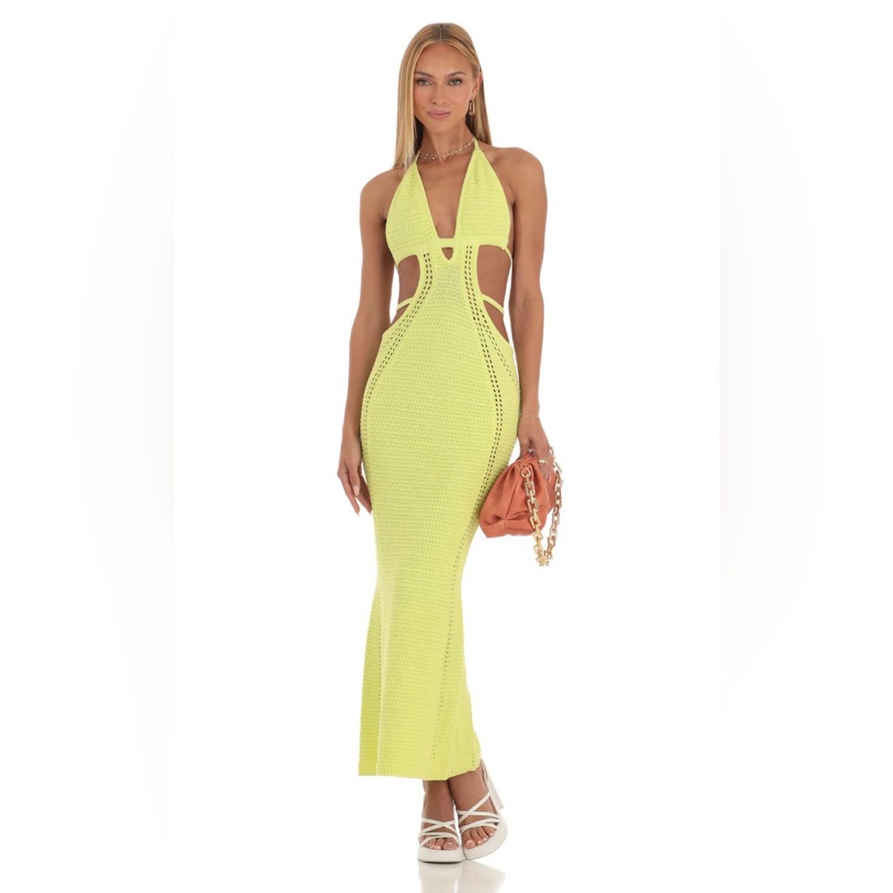 Lucy in the Sky Lime Green Midi Dress